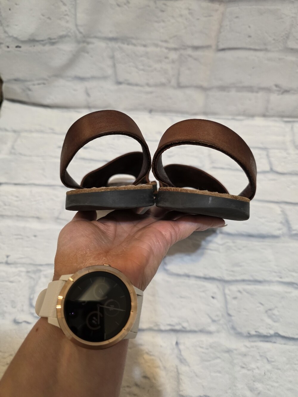 Women’s Brown Leather Slingback Sandals – Classic Open-Toe Style - Picture 5 of 10